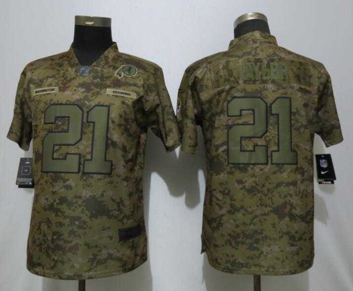 Women Nike Redskins 21 Sean Taylor Camo Salute To Service Limited Jersey